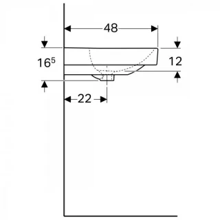 Lavoar Geberit Smyle Square suspendat 120x48xH16,5 cm cu doua orificii