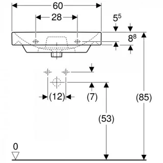 Lavoar Geberit Smyle Square suspendat 60x48xH16,5 cm
