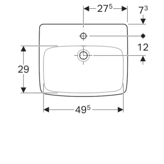 Lavoar Geberit Selnova Square semi-incastrat 55x44xH18,5 cm