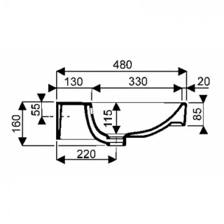 Lavoar dublu Geberit Smyle Square 120x48xH16,5 cm fara orificiu baterie