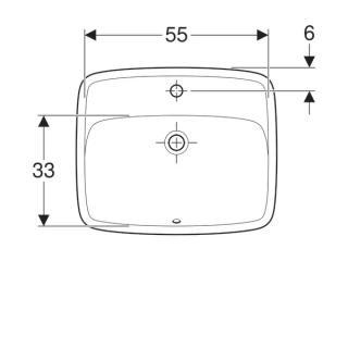 Lavoar Geberit Selnova Square sub blat 60x50xH18,3 cm 