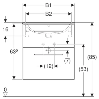 Set PROMO mobilier baza suspendat si lavoar Geberit Selnova Square doua usi maro 55x50xH65 cm