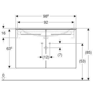 Set PROMO mobilier baza suspendat si lavoar Geberit Selnova Square doua usi maro deschis 100x50xH65 cm