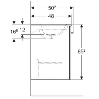 Set PROMO mobilier baza suspendat si lavoar Geberit Selnova Square doua usi maro deschis 100x50xH65 cm