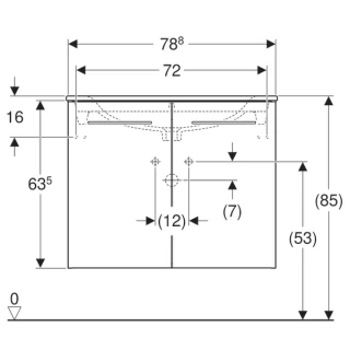 Set PROMO baza lavoar cu lavoar Geberit Selnova Square 80x50xH65 cm