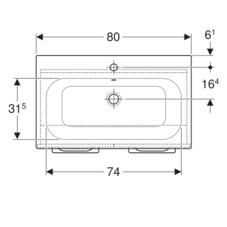 Set PROMO baza lavoar cu lavoar Geberit Selnova Square 80x50xH65 cm