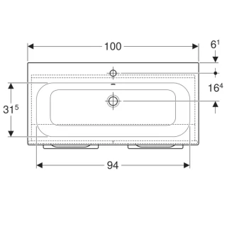 Set PROMO mobilier baza suspendat si lavoar Geberit Selnova Square doua usi maro 100x50xH65 cm
