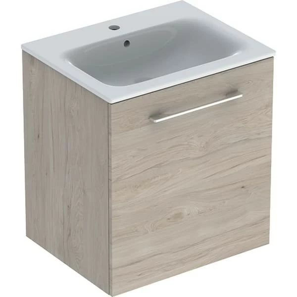 Set PROMO mobilier baza suspendat si lavoar Geberit Selnova Square maro deschis 60x50xH65 cm