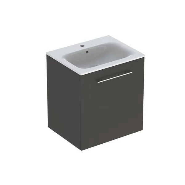 Set PROMO mobilier baza suspendat si lavoar Geberit Selnova Square antracit 60x50xH65 cm