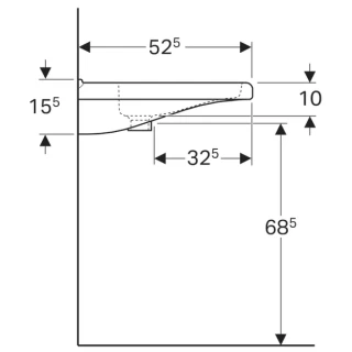 Lavoar suspendat Geberit Selnova Comfort Square 55x53xH16 cm fara preaplin