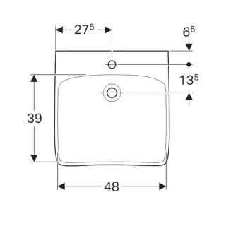 Lavoar suspendat Geberit Selnova Comfort 55x55xH15 cm fara preaplin