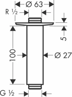 Brat dus pentru palarie dus cu montaj pe tavan 