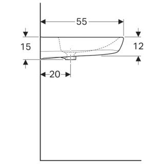 Lavoar suspendat Geberit Selnova Comfort 55x55xH15 cm fara preaplin