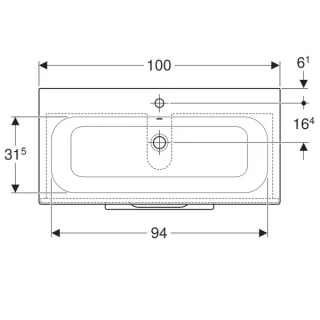 Set PROMO mobilier si lavoar Geberit Selnova Square maro 100x50xH65 cm