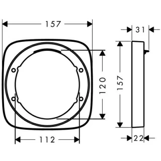 Element optional de extensie Hansgrohe Puravida 157x157 mm