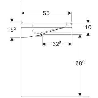 Lavoar suspendat Geberit Selnova Comfort Square 65x55xH16 cm fara preaplin