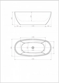 Cada freestanding Sanotechnik Manhatten 170x80.6xH60cm acrilica
