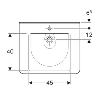 Lavoar suspendat Geberit Selnova Comfort Square 65x55xH16 cm fara preaplin