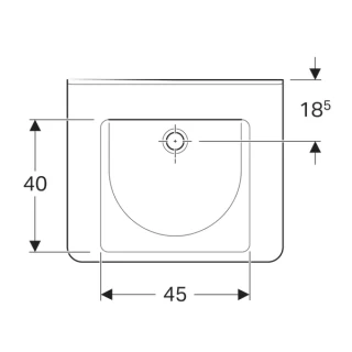 Lavoar suspendat Geberit Selnova Comfort Square 65x55xH16 cm fara preaplin si fara orificiu de robinet