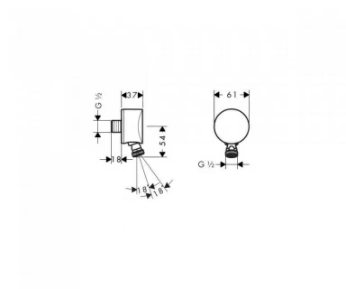 Cot iesire dus Hansgrohe FixFit S cu valva antireflux si filet pivotant 