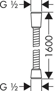 Furtun de dus metalic Hansgrohe Sensoflex, 160 cm