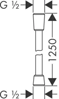 Furtun dus Hansgrohe Comfortflex de plastic, 1.25 m
