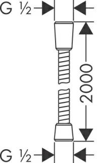 Furtun de dus metalic Hansgrohe Sensoflex, 200 cm