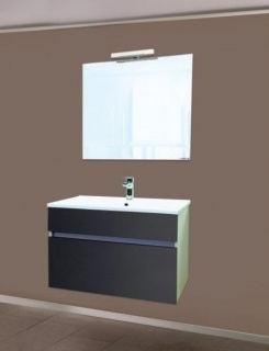 Set PROMO baza lavoar, lavoar si dulap oglinda iluminata Sanotechnik Stella 80 antracit bagno.ro