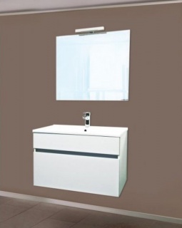 Set PROMO baza lavoar, lavoar si dulap oglinda iluminata Sanotechnik Stella 80 alb bagno.ro