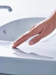Lavoar Geberit Acanto blat dreapta fara orificiu baterie 90x40 cm