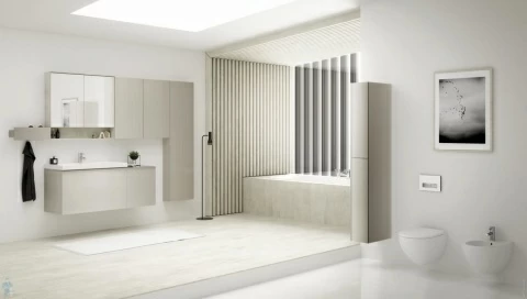 Lavoar Geberit Acanto cu proiectie mica, blat, fixare simpla 90x42xH17 cm