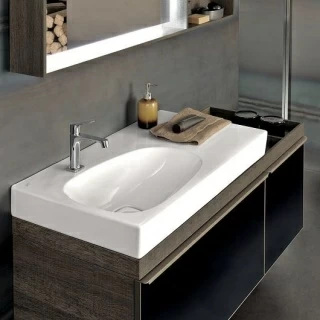 Lavoar Geberit Citterio baterie stanga si blat dreapta 90x50xH16 cm