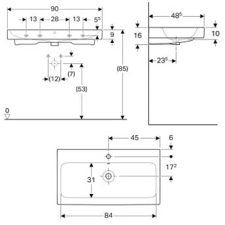 Lavoar Geberit Icon 90x49xH16 cm