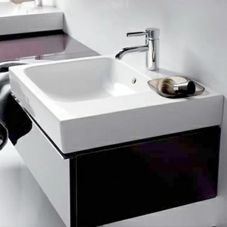 Lavoar Geberit Icon cu bol decorativ, blat dreapta 50x49xH15 cm
