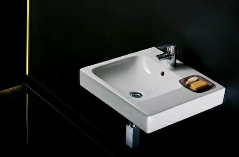 Lavoar Geberit Icon cu bol decorativ, blat dreapta 50x49xH15 cm