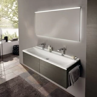 Lavoar Geberit Xeno² 120x48xH14 cm 2 orificii, fara preaplin