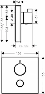 Baterie dus termostata Hansgrohe ShowerSelect