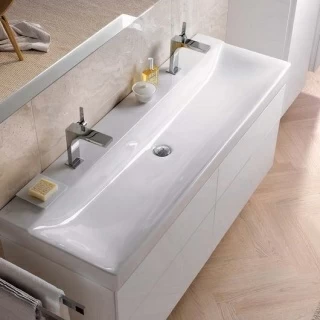 Lavoar Geberit Xeno² 120x48xH14 cm 2 orificii, fara preaplin