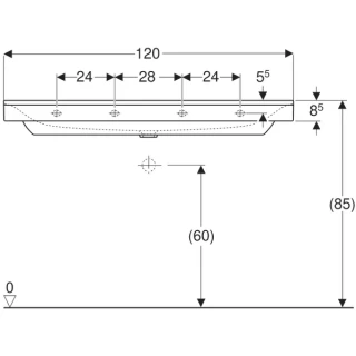 Lavoar Geberit Xeno² 120x48xH14 cm 2 orificii, fara preaplin
