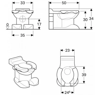 Vas WC pe pardoseala Geberit Bambini 50x35xH34 cm