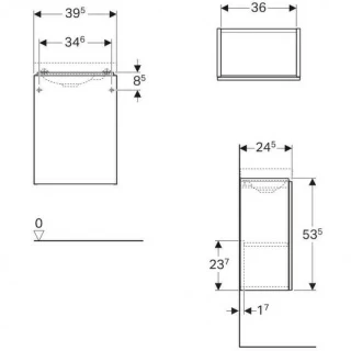 Mobilier Geberit Acanto negru pentru lavoar