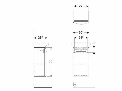 Mobilier Geberit Selnova Square lava mat pentru lavoar 