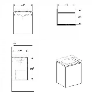 Mobilier Geberit Acanto gri mat pentru lavoar