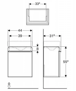 Mobilier Geberit Citterio maro deschis pentru lavoar 