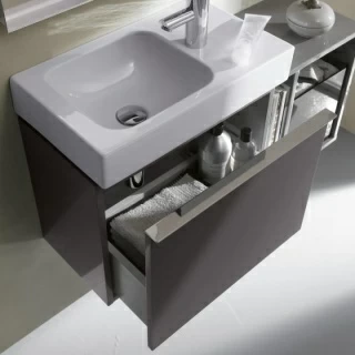 Mobilier Geberit iCon gri platin cu sertar pentru lavoar