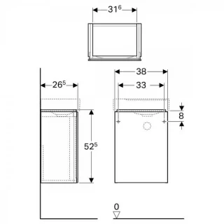 Mobilier Geberit Xeno² alb lucios pentru lavoar cu usa