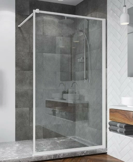  Cabina dus Walk-in SanSwiss Easy Loft 79 profil alb 100xH200 cm