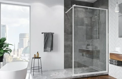  Cabina dus Walk-in SanSwiss Easy Loft 79 profil alb 120xH200 cm