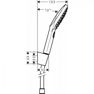Set dus Hangrohe Raindance Select E120 cu suport si furtun 125 cm, alb/crom