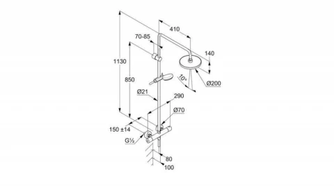 Sistem dus Kludi Logo Thermostat Dual Ø 200 mm